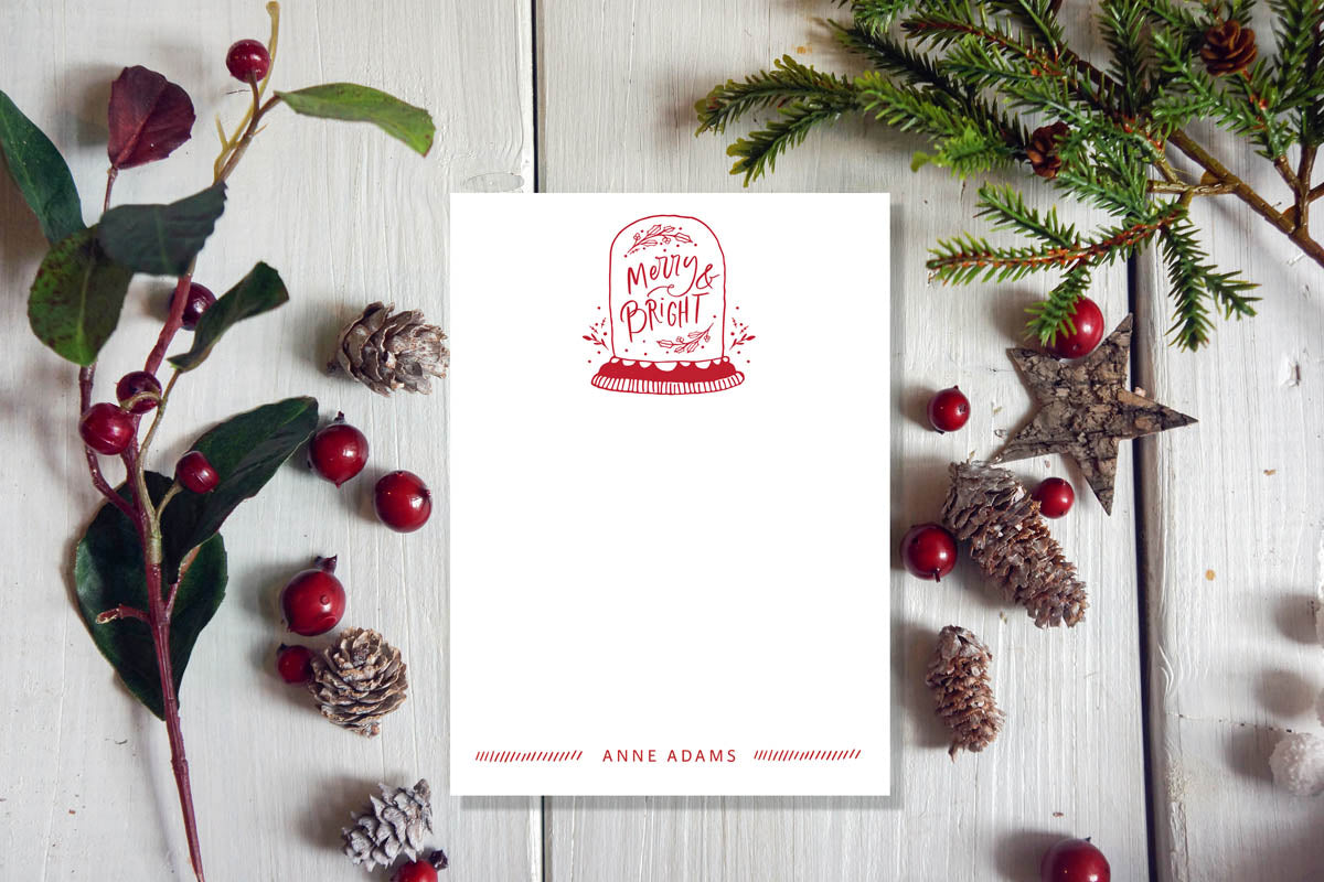 Snowglobe Holiday Notepad