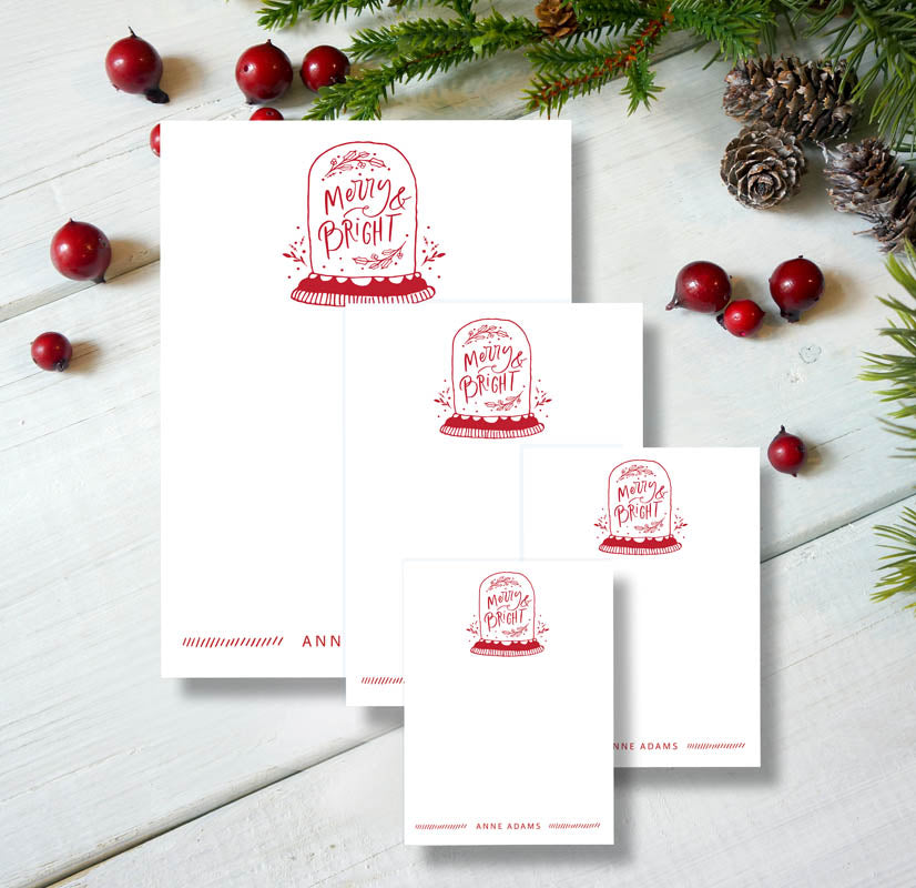 Snowglobe Holiday Notepad Set