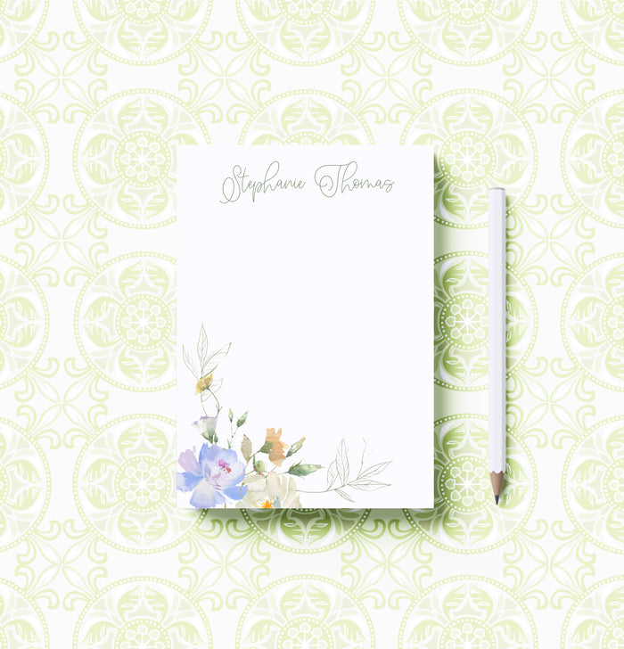 Spring Blooms Notepad | Floral Note Pad for Desk