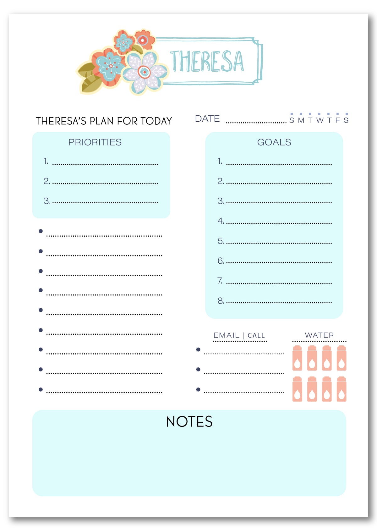 Summer Posies Planner Note Pad