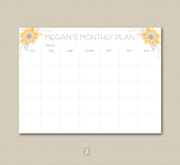 Sunflowers Monthly Plan Note Pad