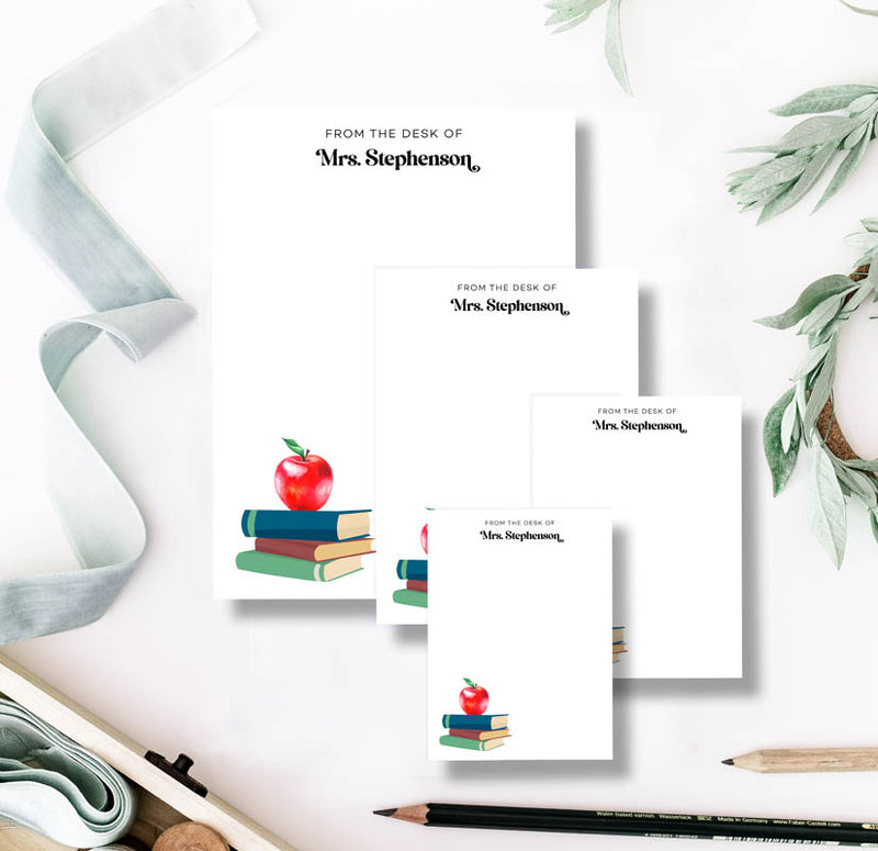 Teacher Books and Apple Note Pad Set