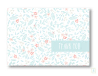 Teal Flowers Note Card