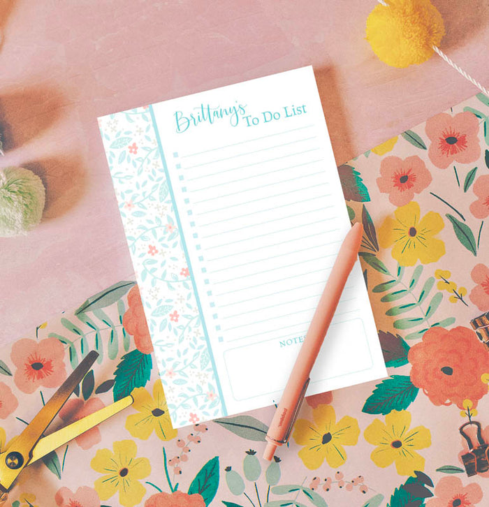 Teal Garden Note Pad