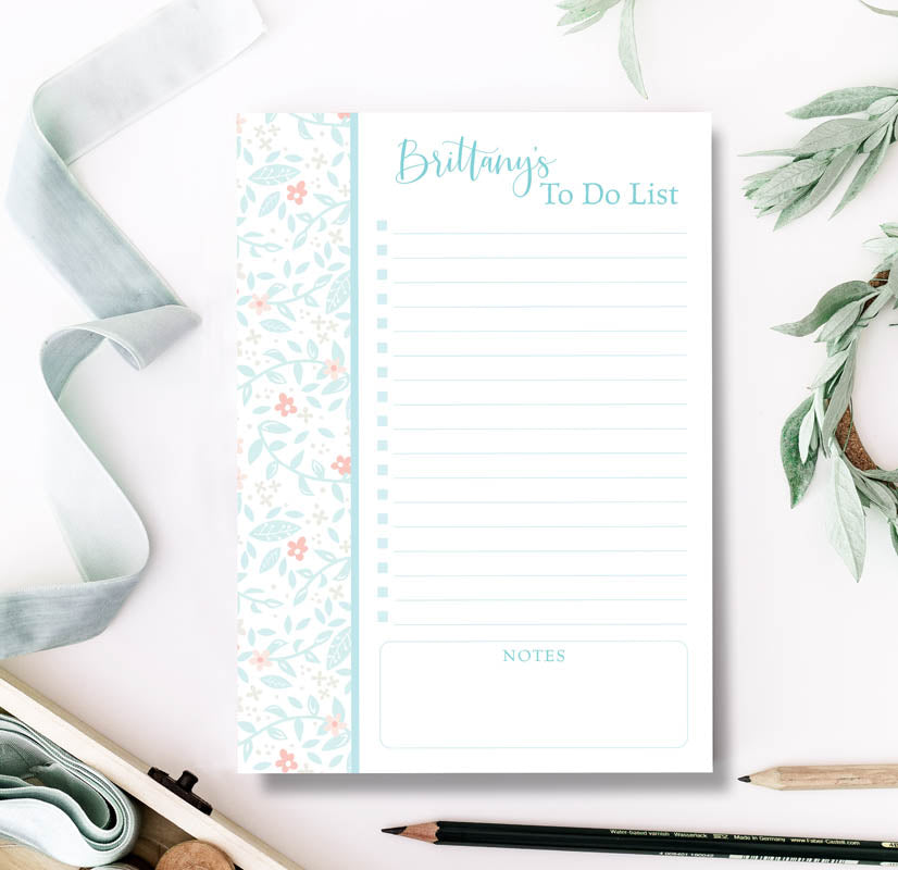 Teal Garden Note Pad