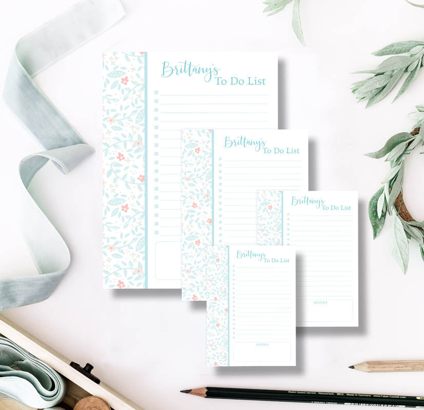 Teal Garden Note Pad Set