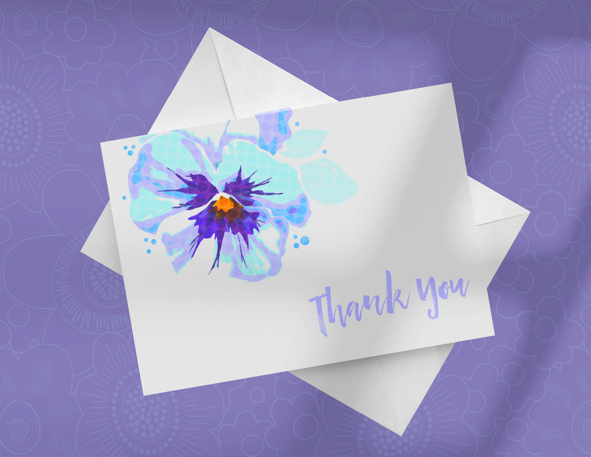 Blue Pansy Note Card