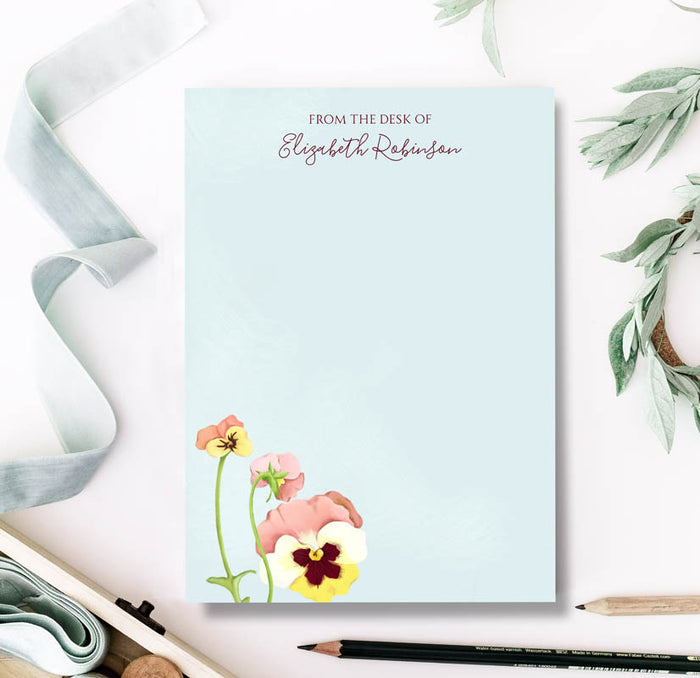 Three Pansies Note Pad