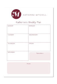 Monogram Letter Planner Note Pad