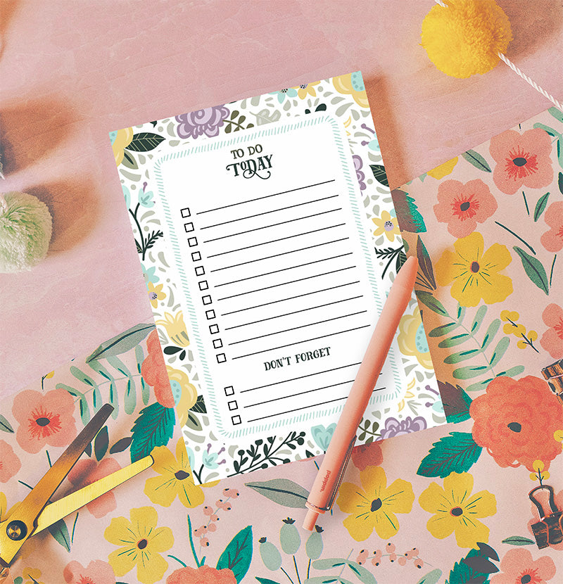 Spring Floral "To Do Today" Notepad – Daily Task & Checklist Pad