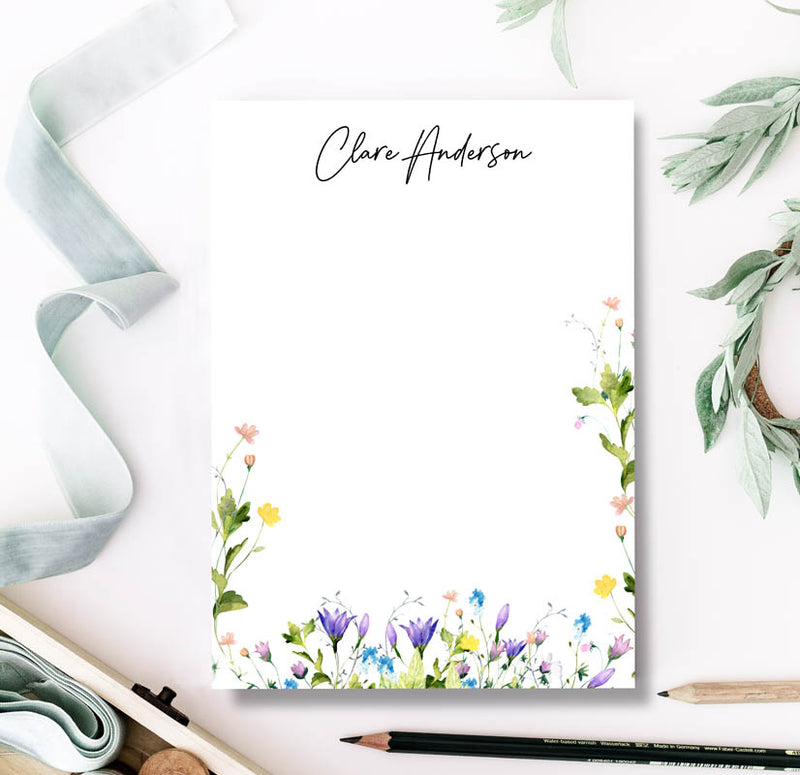 Wildflowers Personalized Note Pad