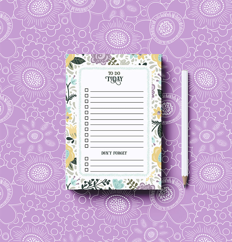 Spring Floral "To Do Today" Notepad – Daily Task & Checklist Pad