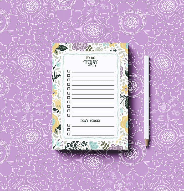 Spring Floral "To Do Today" Notepad – Daily Task & Checklist Pad