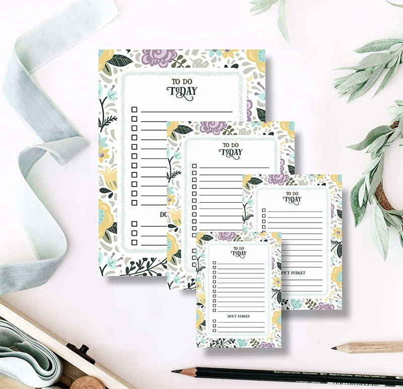 Spring Floral "To Do Today" Notepad – Daily Task & Checklist Pad