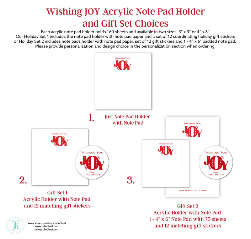 Wishing JOY Acrylic Notepad Holder
