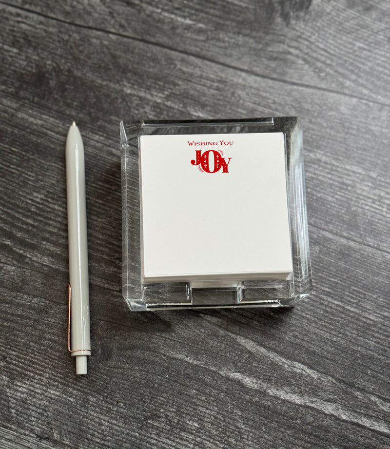 Wishing JOY Acrylic Notepad Holder