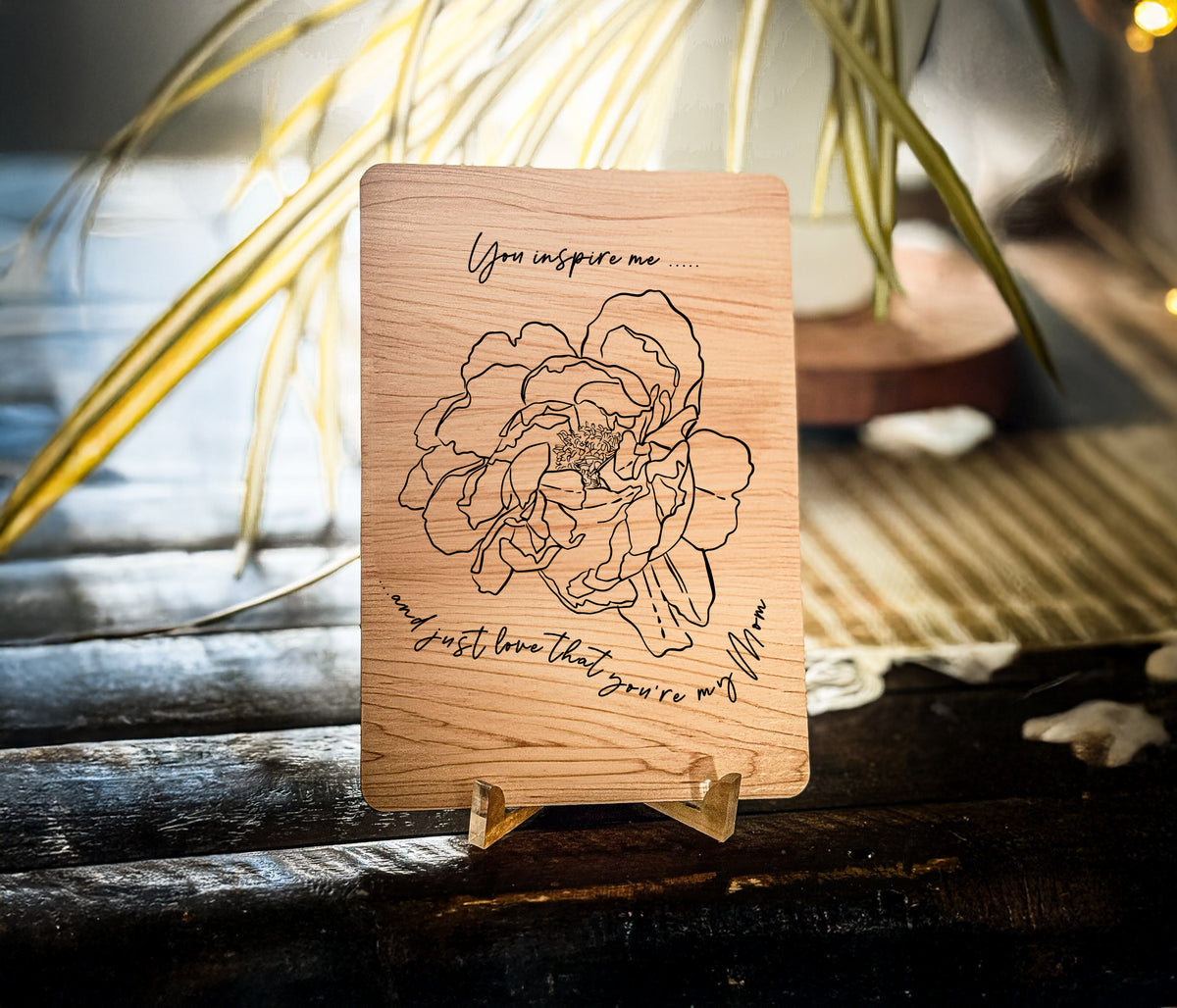 You Inspire Me Laser Greeting Card